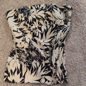 Ann Taylor Black and Cream Bustier Sleeveless Top